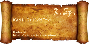 Kadi Szilárd névjegykártya